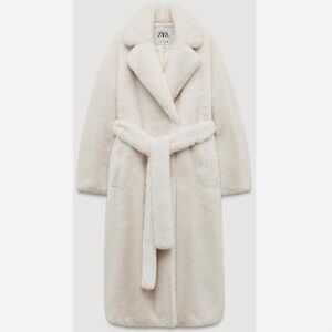 Zara long fur women Belted Jacket